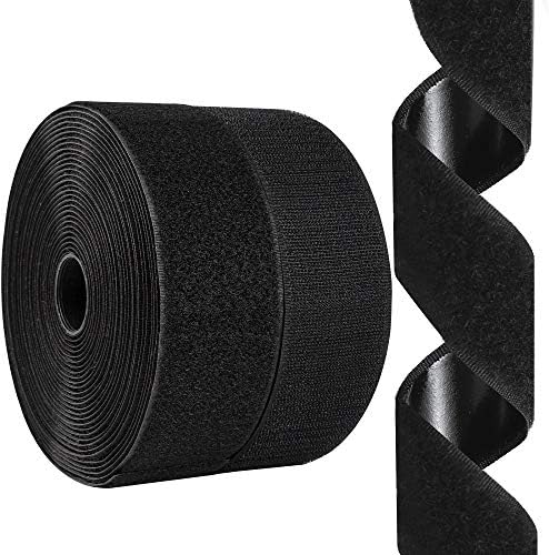2 Inch x 26 Feet Hook and Loop Tape Sticky Back Fastener Roll, Nylon Self Adhesive Heavy Duty Strips Fastener for Home Office School Car and Crafting Organization