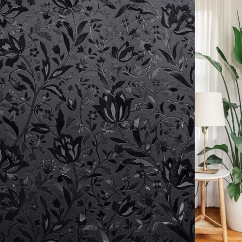 LEMON CLOUD Blackout Window Film Frosted Privacy Clings, 35.4″ x 118.1″