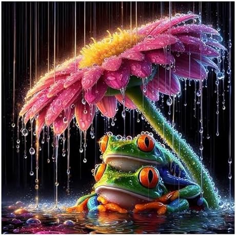 Lophomie Diamond Art Kits for Adults, 5D Frog Diamond Painting Kit 14x14 in