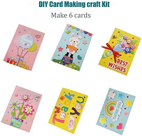 Card Making Kit DIY Handmade Greeting Card Kit for Kids Girl boy, Thank You Card Mother's Day Card Valentine's Card Easter Birthday Christmas Card Art Craft Supplies Set for 3 Years Old and up