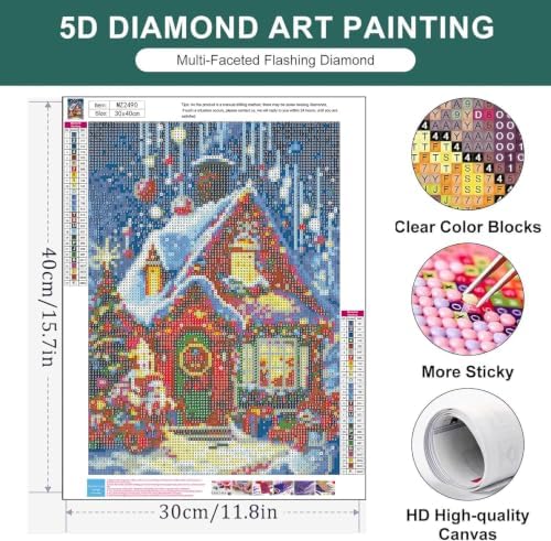 Christmas Diamond Art Kits for Adults,Diamond Painting Kits for Beginners