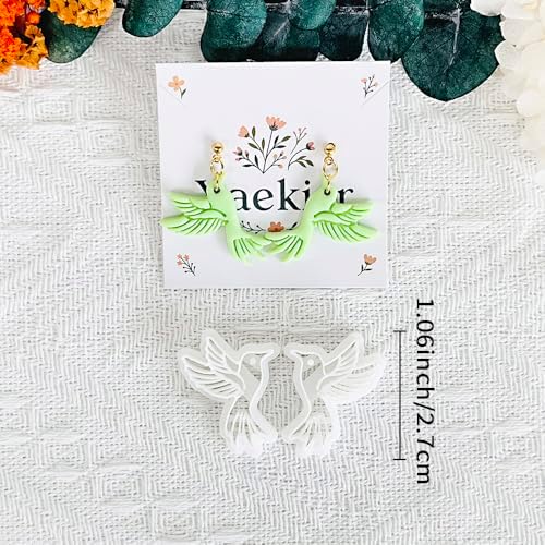 Xaekicr Hummingbird Polymer Clay Cutters for Earrings, 2PCS Clay Earring Cutters, Clay Tools and Molds for Jewelry DIY Making