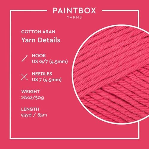 Paintbox Yarns 100% Cotton Aran Yarn 1.76oz / 50g, 93yds / 85m