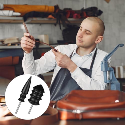 2PCS Leather Burnisher Bits, Leather Working Tools Leather Edge Burnish Kit Wood Leather Edge Burnisher Tool for Burnishing Leather Craft Hand Making