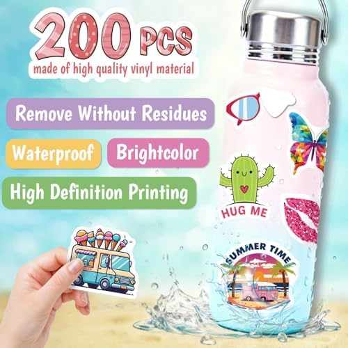Wninbu 200 PCS Cute Stickers for Kids,Water Bottle Stickers for Girls Boys