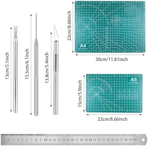 Yayatty Polymer Clay Tools, Acrylic Clay Roller, Acrylic Sheet, Rotary Cutting Mat, Round Polymer Clay Cutters with Clay Slicer Blade for Pottery and Sculpture (32 PCS)