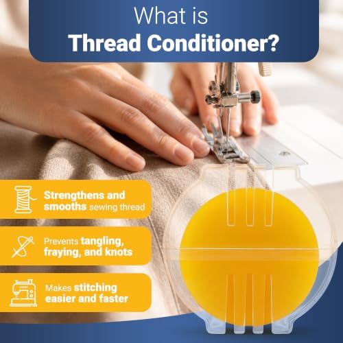 Thread Wax and Thread Conditioner - for Sewing and Gloss Threads Waxer. Magic Conditioner for Hand Sewing Embroidery. Hand Quilting Supplies to Strengthen and Reduce Knots