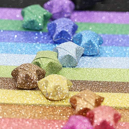 Yeooyoor Origami Stars Papers Package DIY Paper, 360 Sheets - 18 Colors ( Glitter Origami Stars)