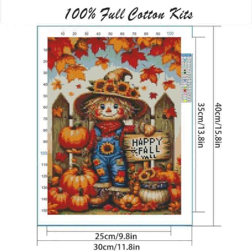 DYAIYYMQ Pumpkin Stamped Cross Stitch Kit for Adults 15.7x11.8 inches