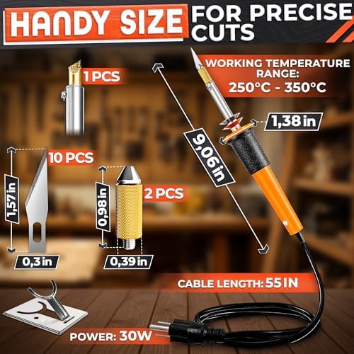 Hot Knife Plastic Cutter Tool Set; 30W Power Draw; 55 in Long Cable