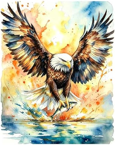 xcemhil Eagle Paint by Numbers Kit for Adults Beginner, Eagle Paint by Acrylic Paint by Number Kits Suitable for Home Wall Art Decor Gifts 16x20 Inch