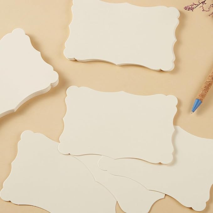 50 Pack Blank Kraft Greeting Cards, Cream, 4x6IN