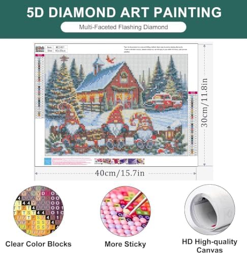 Gnomes Diamond Art Kits for Adults,Diamond Painting Kits for Beginners
