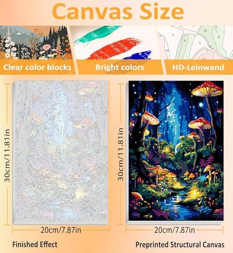 3 Pack Framed Paint by Numbers for Adult with Wooden Easel (8x12 inch) | Dream Forest Paint by Number on Canvas Oil Painting Kit with Brushes, Easy Adults' Paint-by-Number Kits for Home Wall Decor