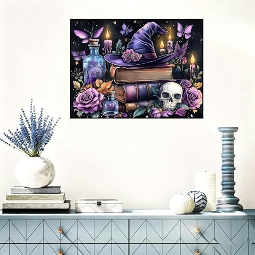 Benjenes Halloween Diamond Art Kit for Adults – Witch Design