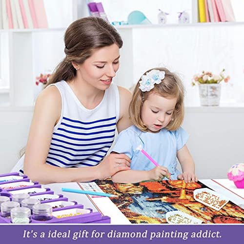 Diamond Painting Accessories Tray Organizer, Diamond Art Painting Beads Sorting Storage containers, Diamond Art Accessories Tools Kits for Rhinestones/5D Diamond Embroidery/DIY Crafts (12 Slots Trays)