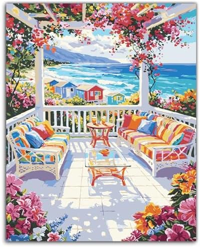 ZTOTZ Paint by Numbers with Landscape Flower Paint by Numbers Kit for Adults Beginner