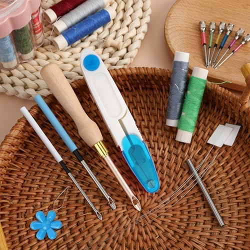 AUGSUN 13 Pcs Punch Needle Kit Embroidery Tool Set for Beginners Adults