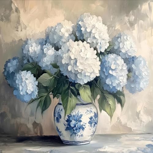 Diamond Art Kits for Adults,Vintage Hydrangea Diamond Painting Kits 14X14In