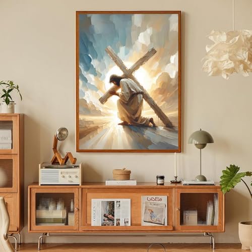 Jesus Paint by Numbers Kit for Adults Framed Canvas 12X16 in, Frameworkless