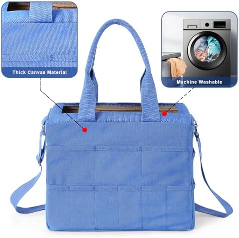 Art Craft Supply & Pottery Bag – 36 Pockets – Detachable Shoulder Strap - Handles – Removable Padded Divider - Washable – Tools, Knitting, Crochet, Yarn, Sewing, Scrapbooking, Clay, Tote