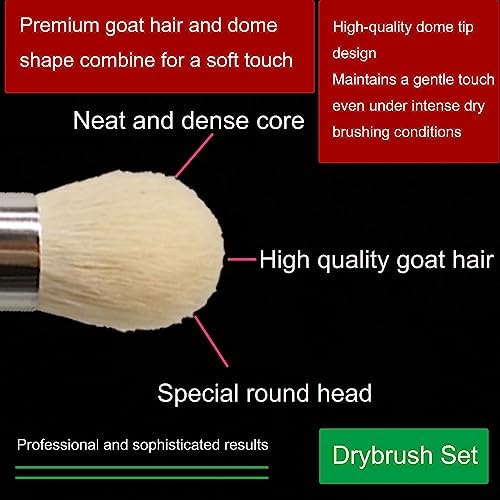 Sdanart Drybrush Set Hobby Drybrush Paint Brush,Detail Paint Brush Set,3 pcs Professional Art and Advanced Acrylic Paint Brushes for Tabletop&Wargames Miniature Watercolor Oil Painting,Model