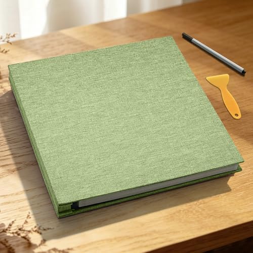 Photo Album Self Adhesive Scrapbook, 13"x12.6" 60 Pages/ 30 Sheets Large Photo Book for 4x6, 8x10 Pictures, DIY Album for Baby Wedding Family Travel Birthday