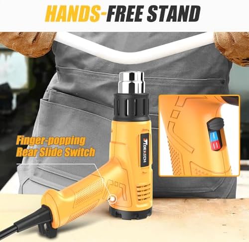 1800W Dual-Temp Heat Gun (572°F & 1202°F) with 4 Nozzles