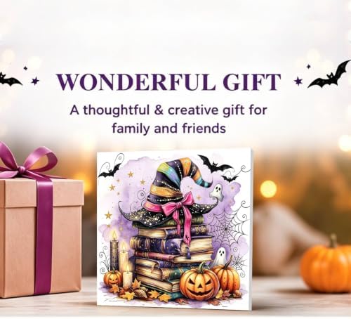 bleihum Halloween Paint by Numbers Kit for Adults with Frame Easel