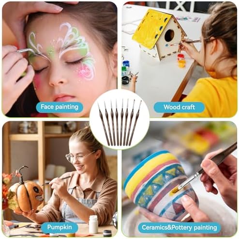 Detail Paint Brushes Set, 10 pcs Miniature Brushes for Fine Detailing