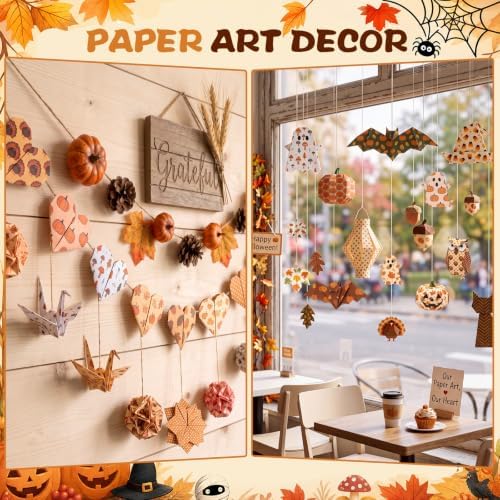 Harloon 500 Sheets Fall Origami Paper, 20 Styles 6x6 Inch