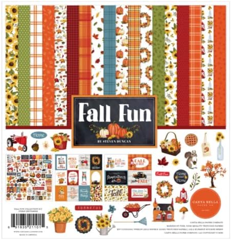 Echo Park Fall Collection Kit, Scrapbook Paper & Sticker Set