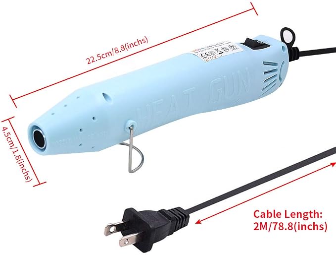 mofa Resin Heat gun,6.6ft Cable 300W Hot Air Gun for Crafting,Acrylic Paint Dryer Multi-Purpose Electric Heating Nozzle (Light Blue)