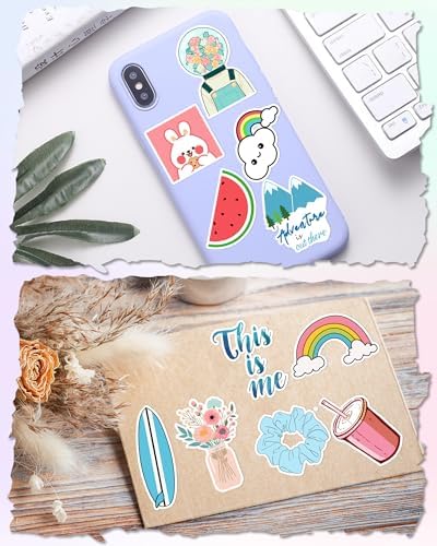 300 Pcs/Pack Water Bottle Stickers for Kids, Cute Vinyl Waterproof Stickers | Party Favors for Girls Teens, Back to School Supplies Gifts, Classroom Prizes, Goodie Bag Stuffers, Teacher Classroom Supplie