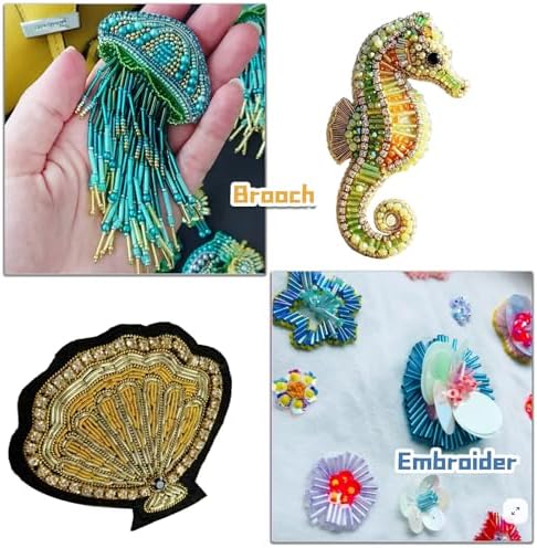 EuTengHao 9600Pcs Tube Beads Kit 7mm Glass Bugle Seed Beads for Jewelry Making Embroidery & Home Decoration (32 Vibrant Colors)