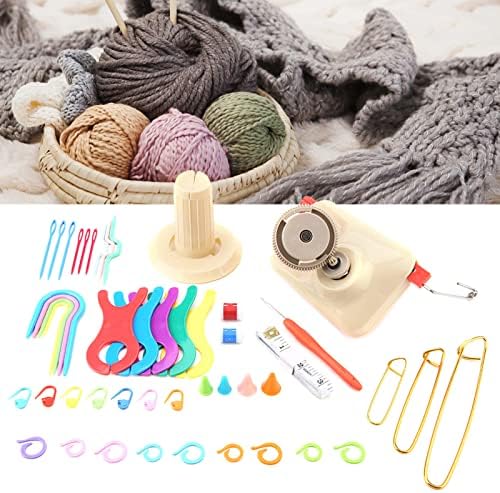 Xyntor Yarn Winder and Swift Kit | Metal Knitting Tool Set with Counter & Inch Meter | Complete Weaving Accessories for Hand Knitting/Crochet/DIY Projects | 16 - Piece Craft Organizer