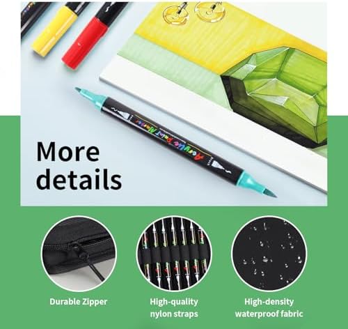 68 Colors Acrylic Paint Markers, Dual Tip Fine & Brush Pens Set