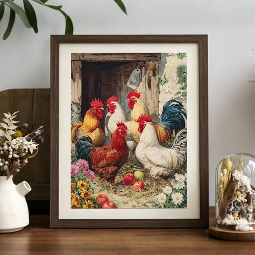 XTCIXAL Diamond Art Kits for Adults, Chicken Diamond Painting, 12x16 Inch