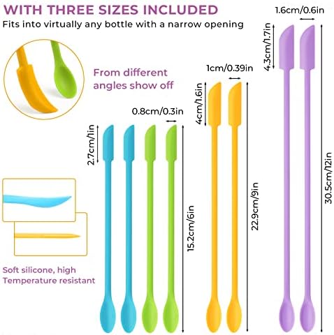 NiArt 8PCS Mini Silicone Spatula Set, Double-Ended Resin Makeup Scraper