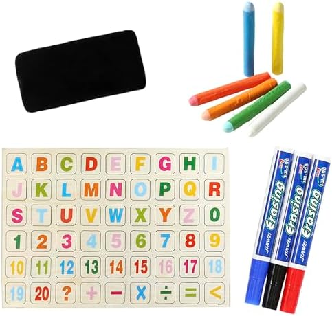 Easy Playhouse Wooden Tabletop Easel - Double Sided Chalkboard & Whiteboard