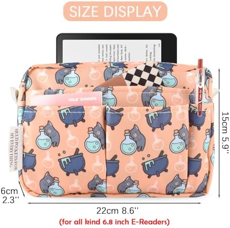 Multiple Pockets Portfolio Organizer with Zippered,Storage Pencil Pouch Bag