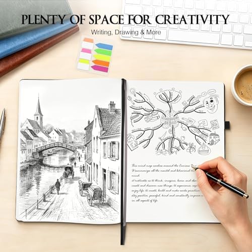 Blank Journal, Hardcover Sketchbook 8.5" x 11", 320 Pages Blank Notebook A4