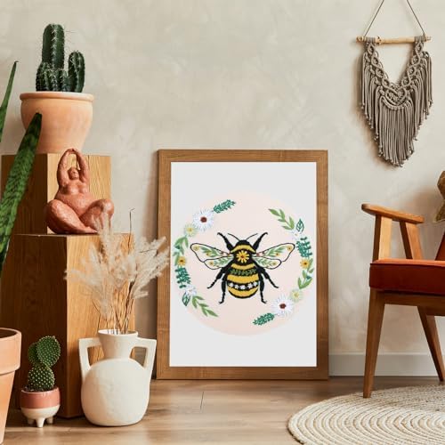 Louise Maelys Bee Embroidery Kit for Beginners Cross Stitch Kit for Adults