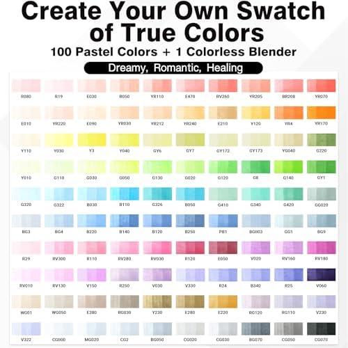 SFAIH Art Pastel Alcohol Markers Brush & Chisel Tip - 101 Dreamy Colors