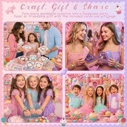 Soulchen 1102 Pcs/24 Sets Candyland Beads Bracelets Craft Candy Sweet Donut