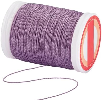 PH PandaHall 131 Yards 0.5mm Waxed Cord Purple Waxed Polyester Thread Purple Waxed String Twine Beading Cord for DIY Bracelet Making Necklace Crafting Jewelry Supplies Macrame Projects