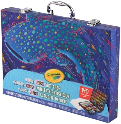 Crayola Art Kit with Neon & Metallic Art Supplies, Includes Crayons, Markers & Colored Pencils, Craft Activity, Gift for Kids, Ages 5, 6, 7, 8