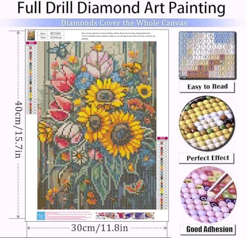 mrpwnle Diamond Art Kits for Adults Sunflower Diamond Painting Kits