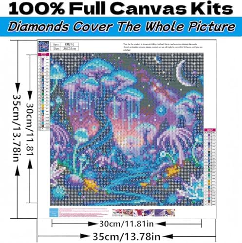Acelii 5D Diamond Art Kits for Adults Beginners,Fantasy Forest DIY Full Round Drill Diamond Painting Kits, Paint by Diamonds Dots Gem Art Easy,Home Wall Decor 14X14 Inch