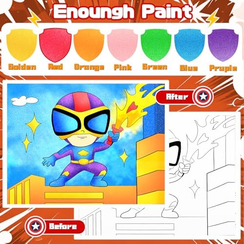 CHICAUP Water Color Painting Set for Kids, Mess Free Watercolor Coloring Books, Arts and Crafts for Boy Ages 3-5 4-8, Travel-Friendly Drawing Kit Gifts for Birthday Christmas